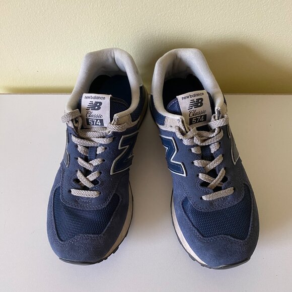 New Balance 574 Navy and White - Picture 3 of 9